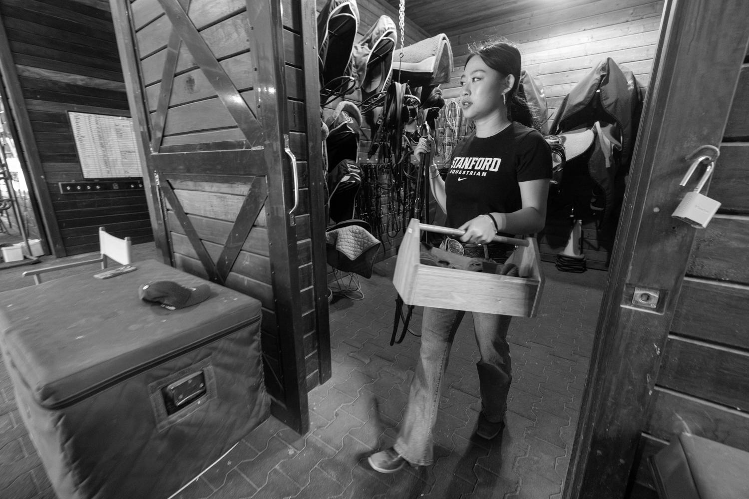 Angeline Yu at the horse stable