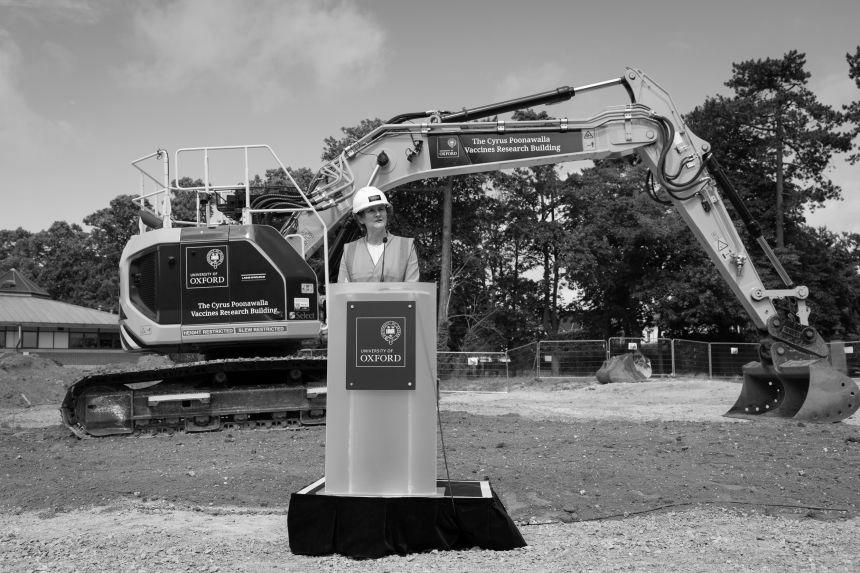 The Vice-Chancellor delivers remarks during the groundbreaking ceremony.