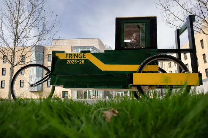 Sam Radziwon and his wooden buggy