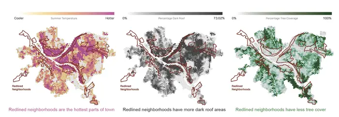 Maps of Pittsburgh neighborhoods based on heat and tree coverage